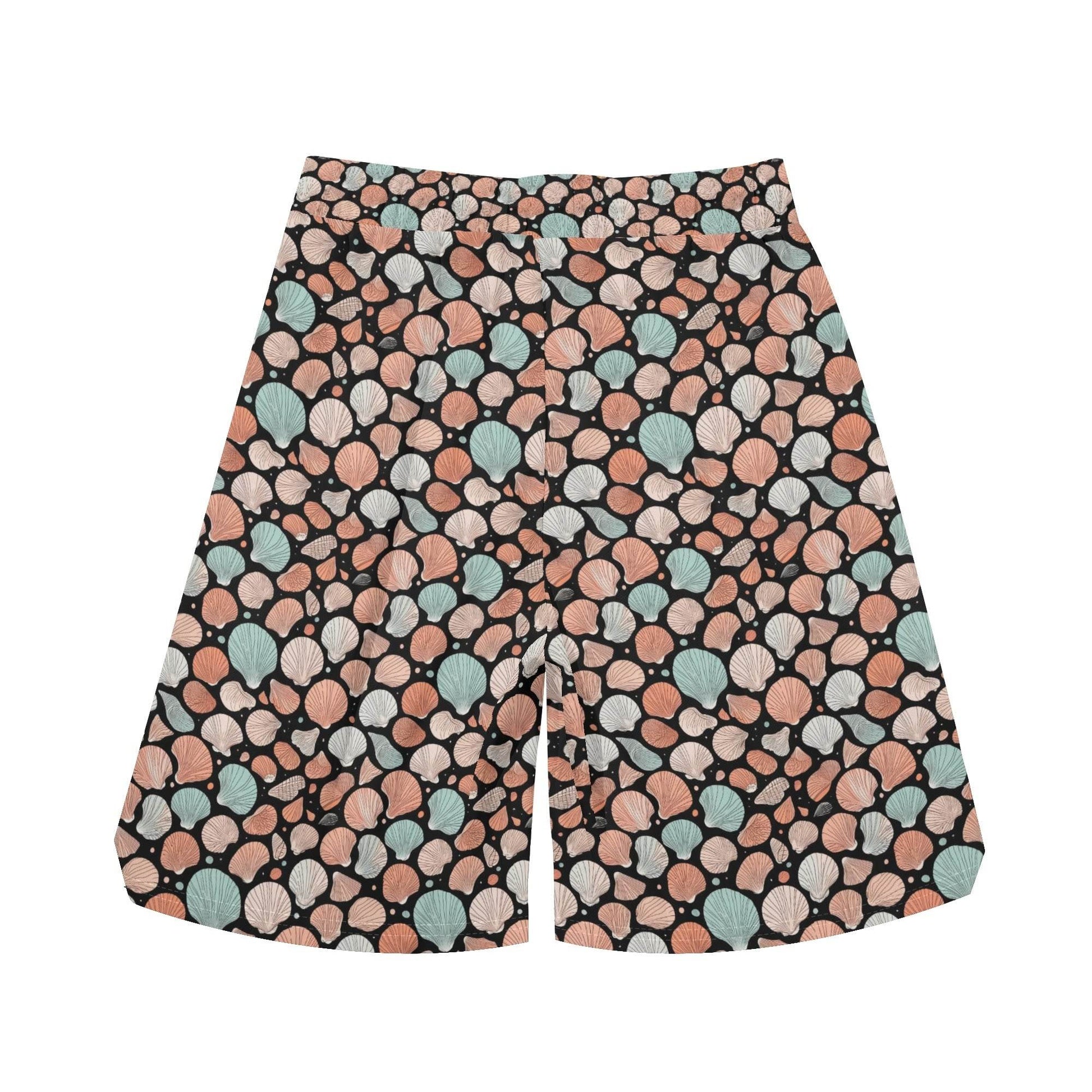 Men's Seashells Mesh Shorts Sea Life Swim Trunks - DeRose Seasonal