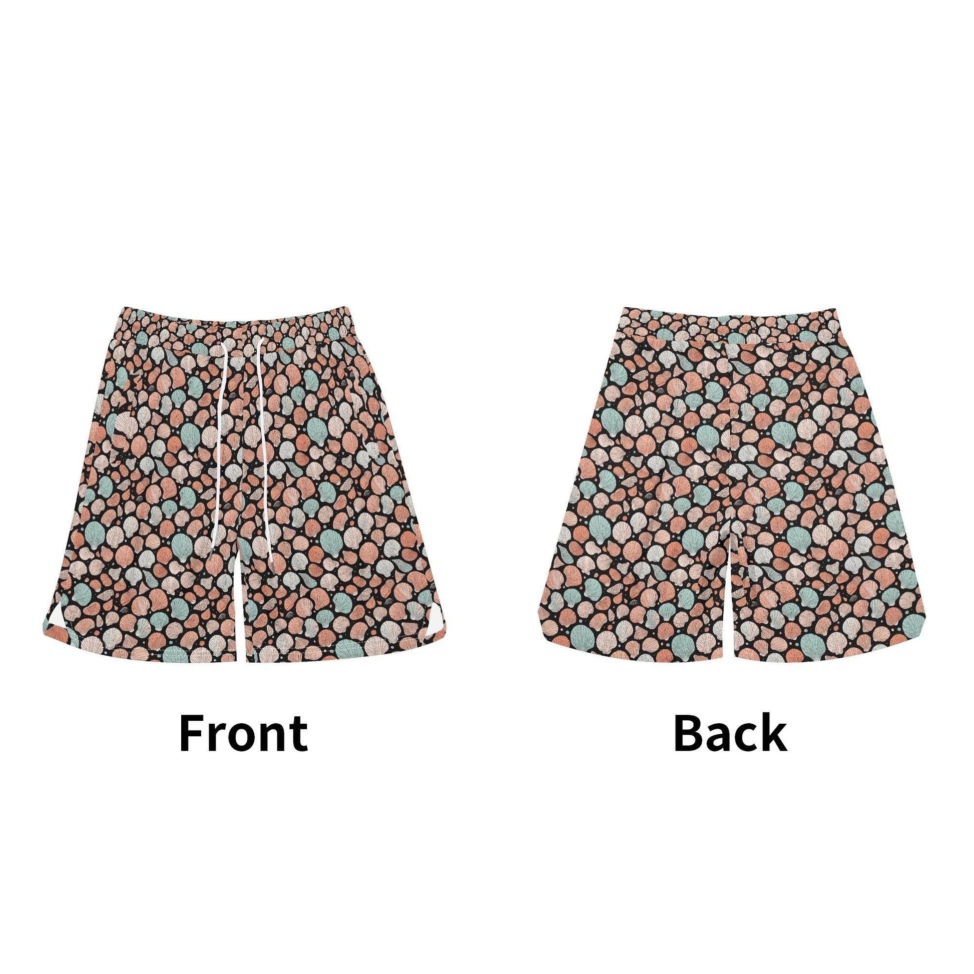 Men's Seashells Mesh Shorts Sea Life Swim Trunks - DeRose Seasonal