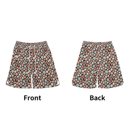 Men's Seashells Mesh Shorts Sea Life Swim Trunks - DeRose Seasonal
