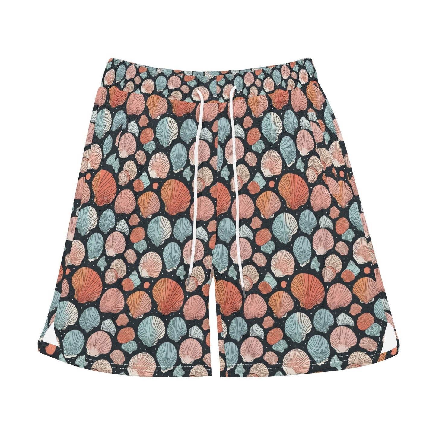 Men's Big Shells Mesh Shorts Sea Life Swim Trunks - DeRose Seasonal