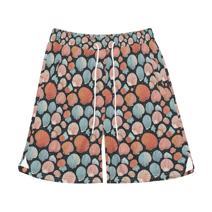 Men's Big Shells Mesh Shorts Sea Life Swim Trunks - DeRose Seasonal