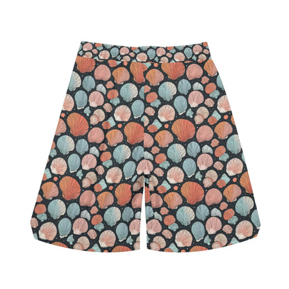 Men's Big Shells Mesh Shorts Sea Life Swim Trunks - DeRose Seasonal