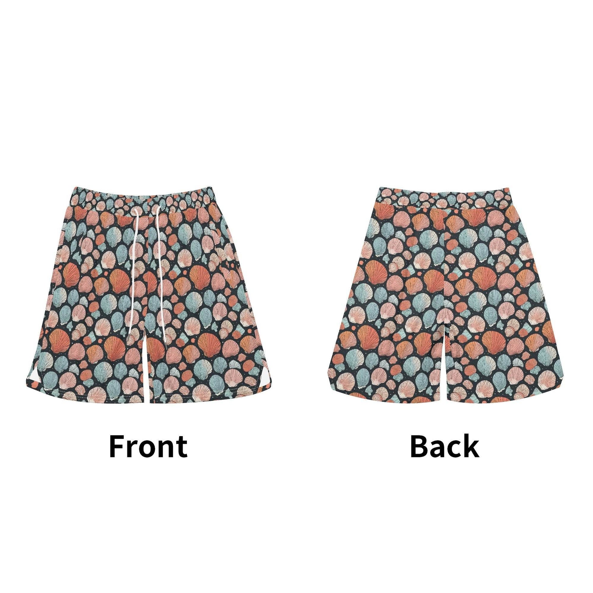 Men's Big Shells Mesh Shorts Sea Life Swim Trunks - DeRose Seasonal