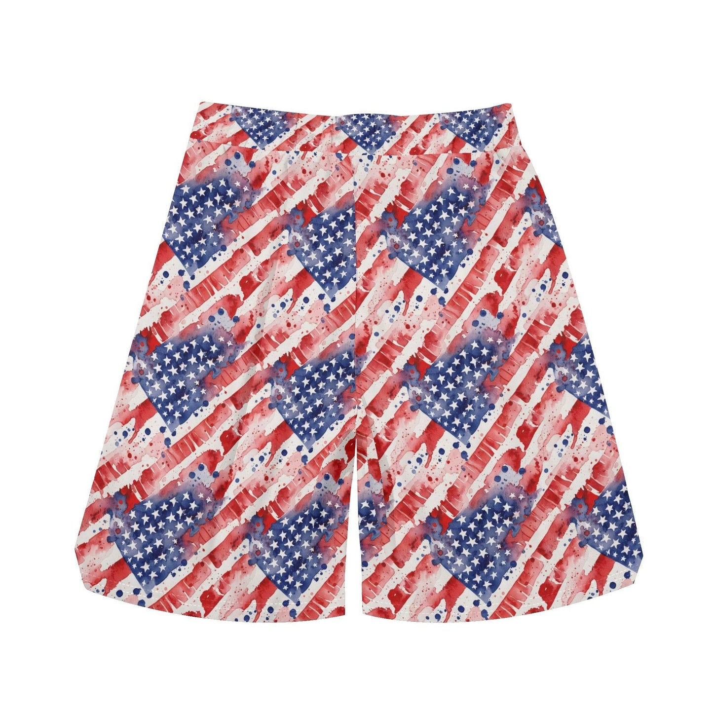 Men's Watercolor Independence Mesh Shorts Sea Life Swim Trunks - DeRose Seasonal