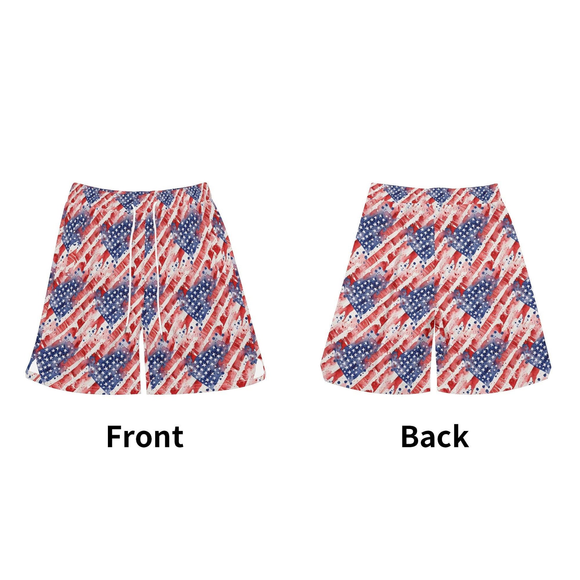 Men's Watercolor Independence Mesh Shorts Sea Life Swim Trunks - DeRose Seasonal
