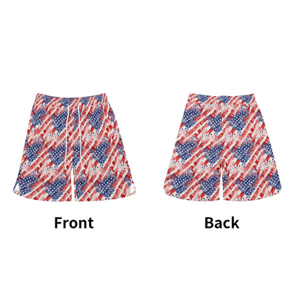 Men's Watercolor Independence Mesh Shorts Sea Life Swim Trunks - DeRose Seasonal