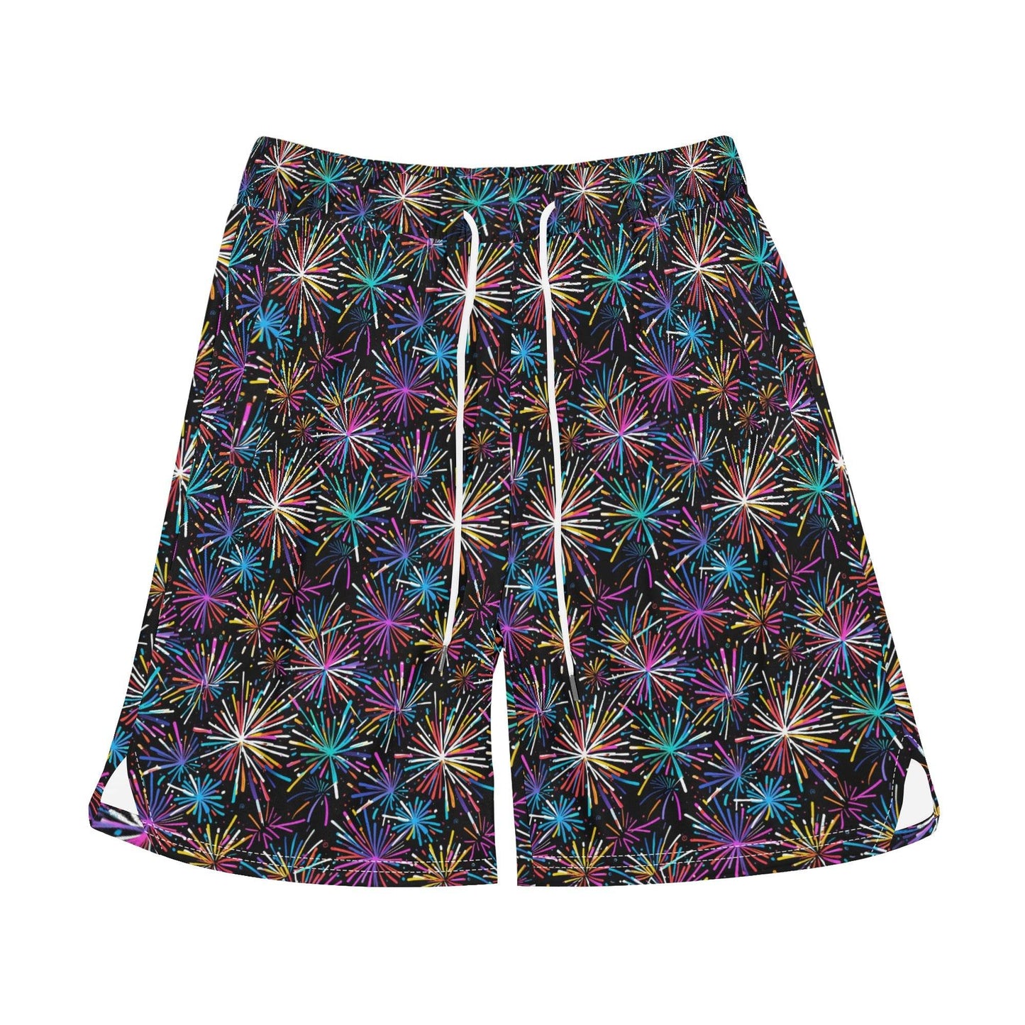 Men's Sharp Fireworks Mesh Shorts Sea Life Swim Trunks - DeRose Seasonal
