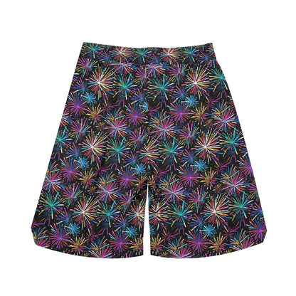 Men's Sharp Fireworks Mesh Shorts Sea Life Swim Trunks - DeRose Seasonal
