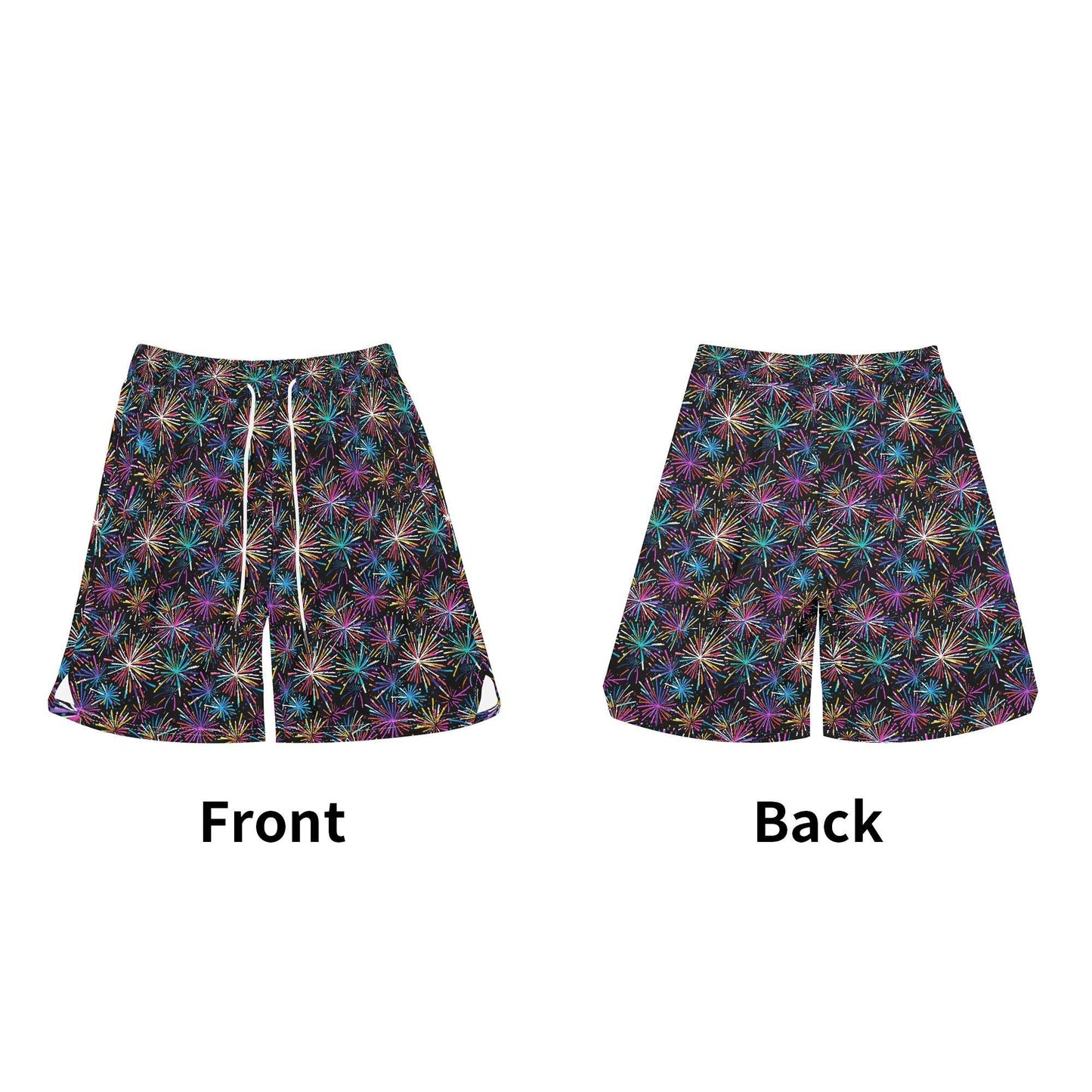 Men's Sharp Fireworks Mesh Shorts Sea Life Swim Trunks - DeRose Seasonal
