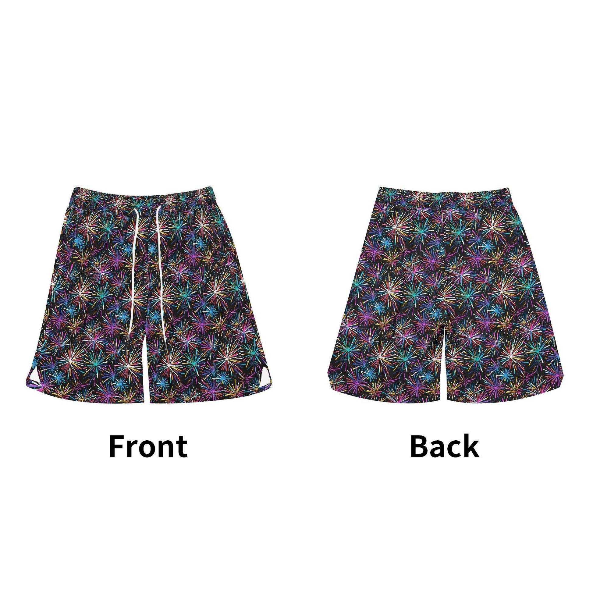 Men's Sharp Fireworks Mesh Shorts Sea Life Swim Trunks - DeRose Seasonal