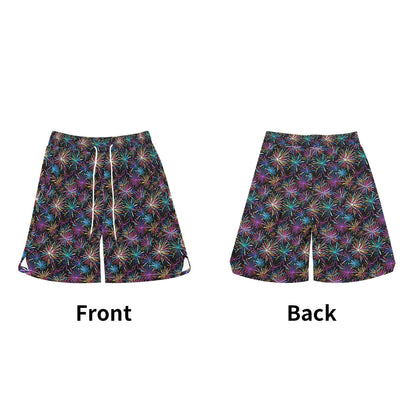 Men's Sharp Fireworks Mesh Shorts Sea Life Swim Trunks - DeRose Seasonal