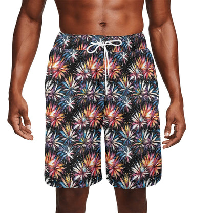 Men's Freedom Fireworks Mesh Shorts Sea Life Swim Trunks - DeRose Seasonal