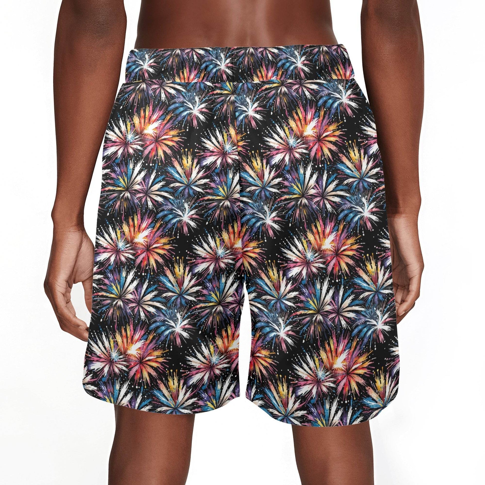 Men's Freedom Fireworks Mesh Shorts Sea Life Swim Trunks - DeRose Seasonal