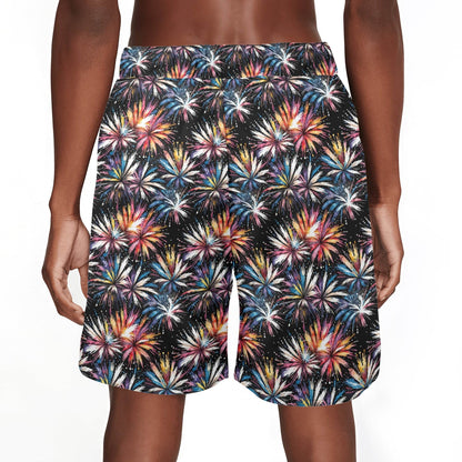Men's Freedom Fireworks Mesh Shorts Sea Life Swim Trunks - DeRose Seasonal