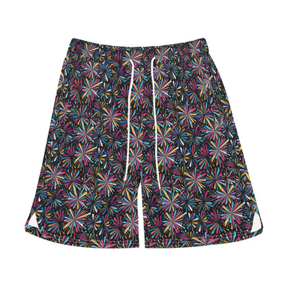 Men's Colorful Fireworks Mesh Shorts Sea Life Swim Trunks - DeRose Seasonal