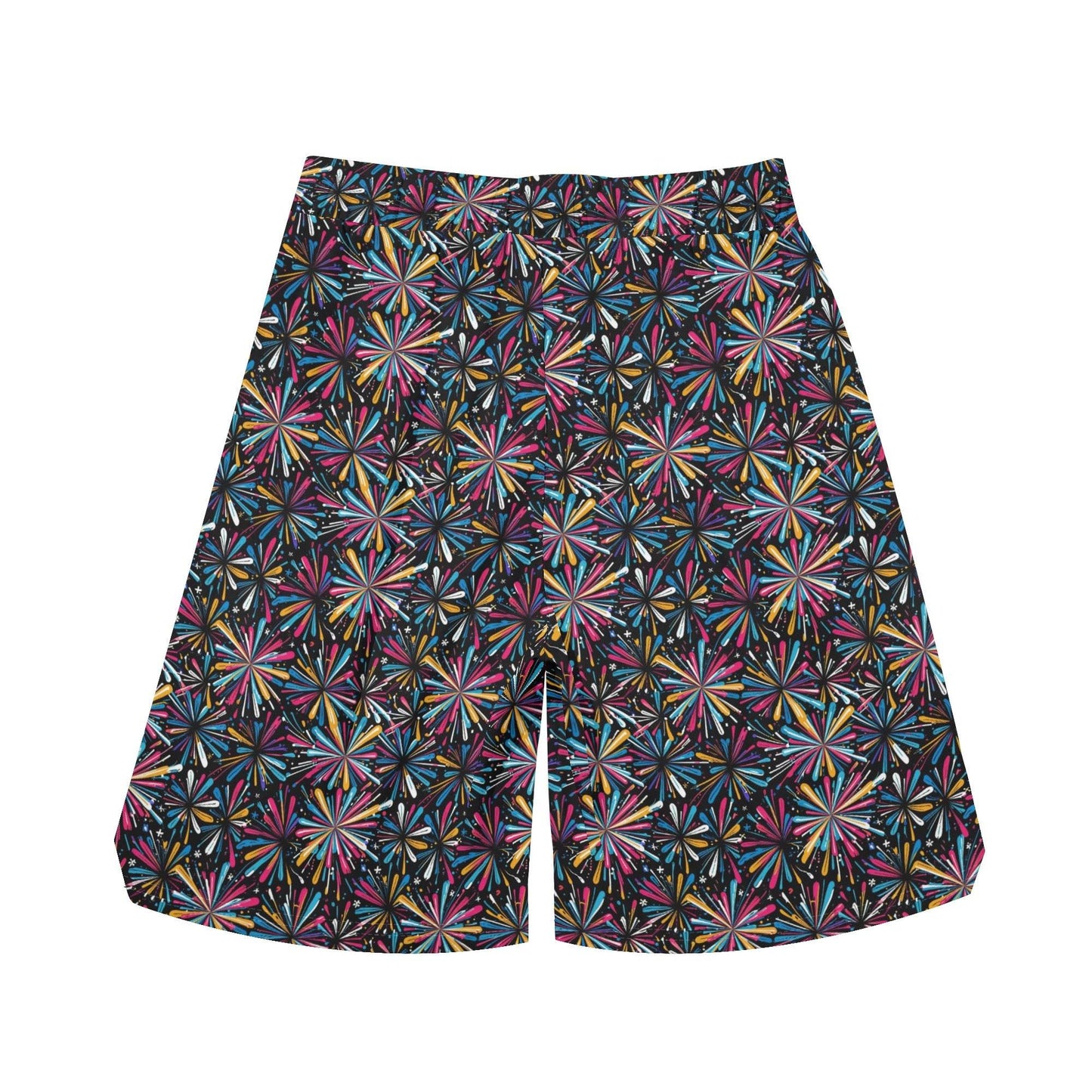 Men's Colorful Fireworks Mesh Shorts Sea Life Swim Trunks - DeRose Seasonal