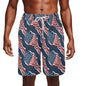 Men's Wavy Flag USA Mesh Shorts Sea Life Swim Trunks - DeRose Seasonal