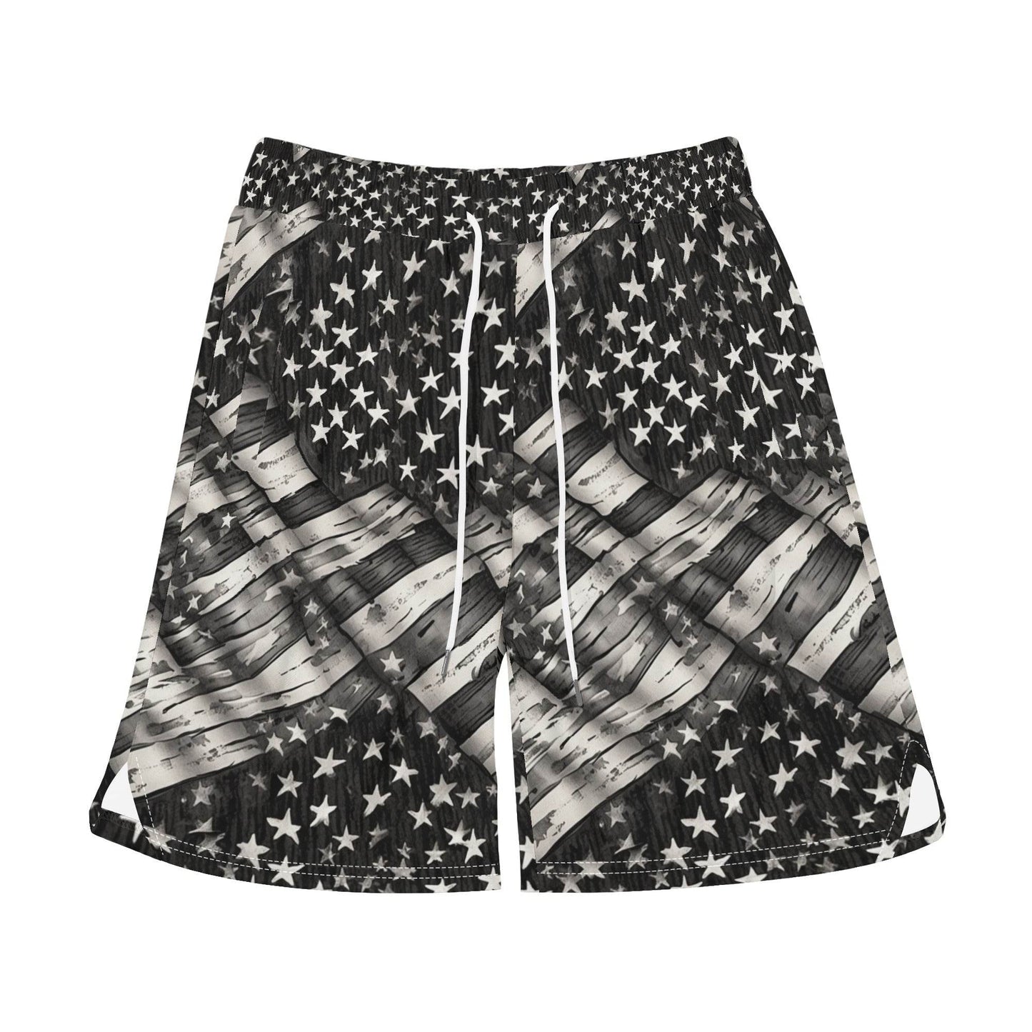 Men's Battered Flag Mesh Shorts Sea Life Swim Trunks - DeRose Seasonal