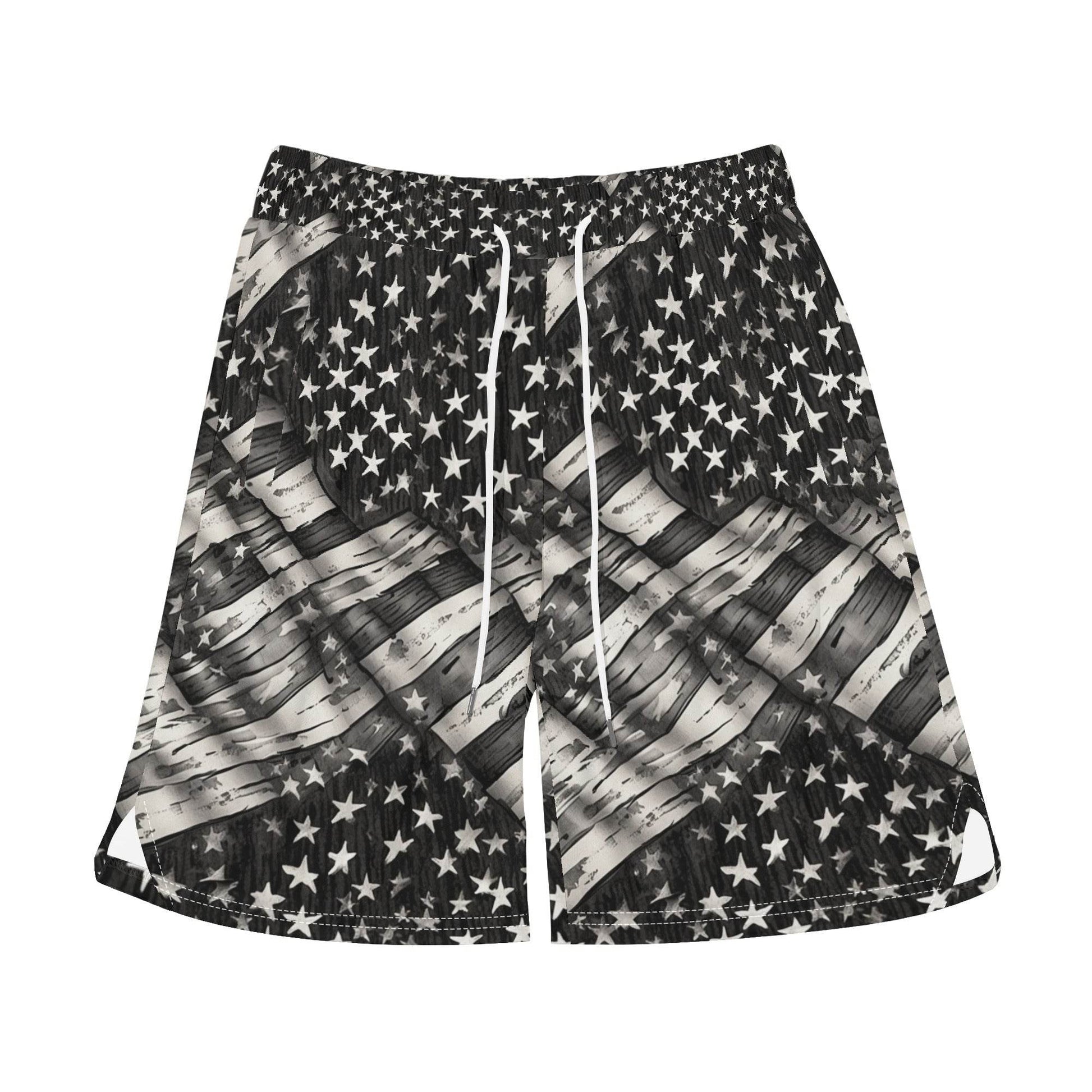 Men's Battered Flag Mesh Shorts Sea Life Swim Trunks - DeRose Seasonal