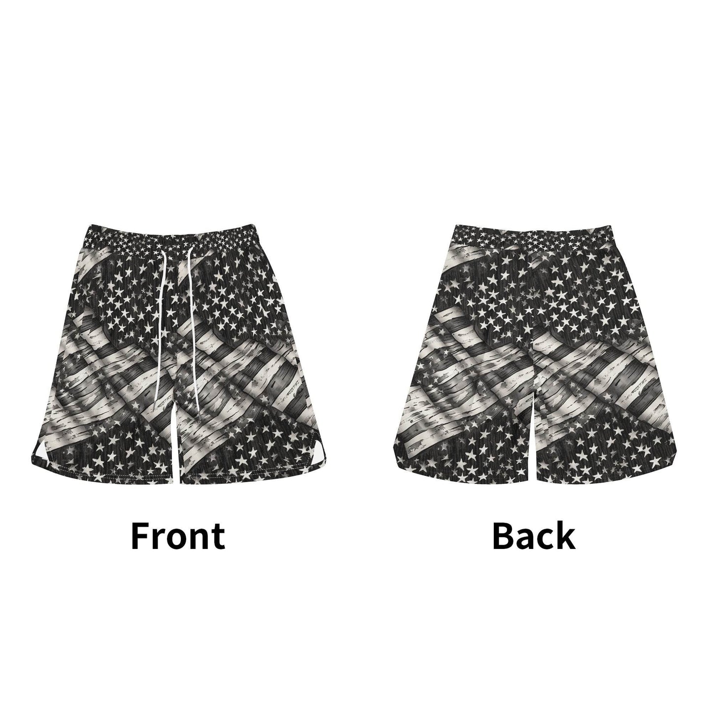 Men's Battered Flag Mesh Shorts Sea Life Swim Trunks - DeRose Seasonal