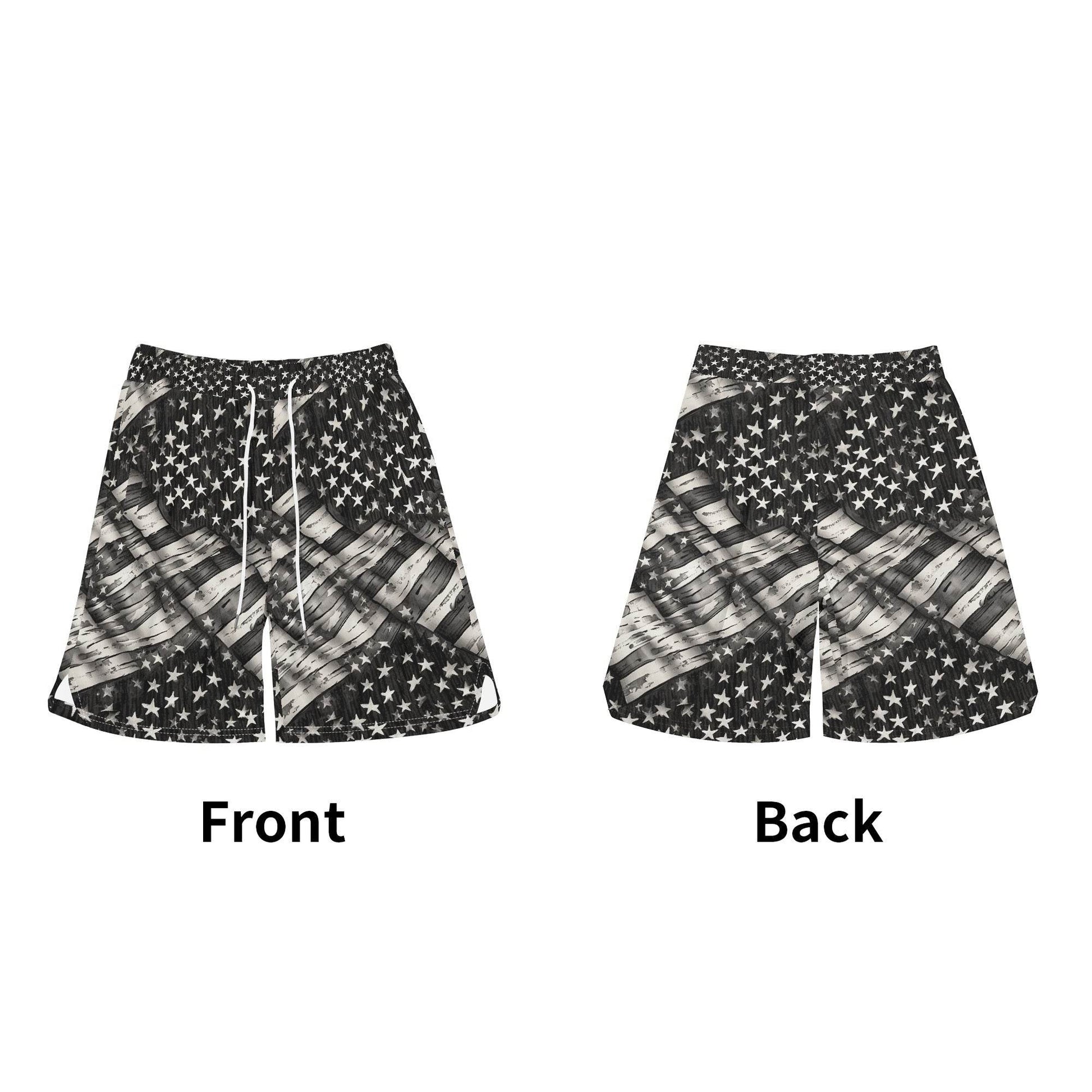 Men's Battered Flag Mesh Shorts Sea Life Swim Trunks - DeRose Seasonal