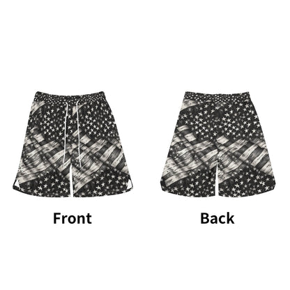 Men's Battered Flag Mesh Shorts Sea Life Swim Trunks - DeRose Seasonal