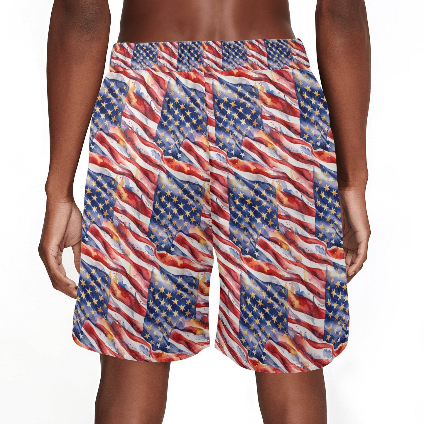 Men's USA Proud Mesh Shorts Sea Life Swim Trunks - DeRose Seasonal