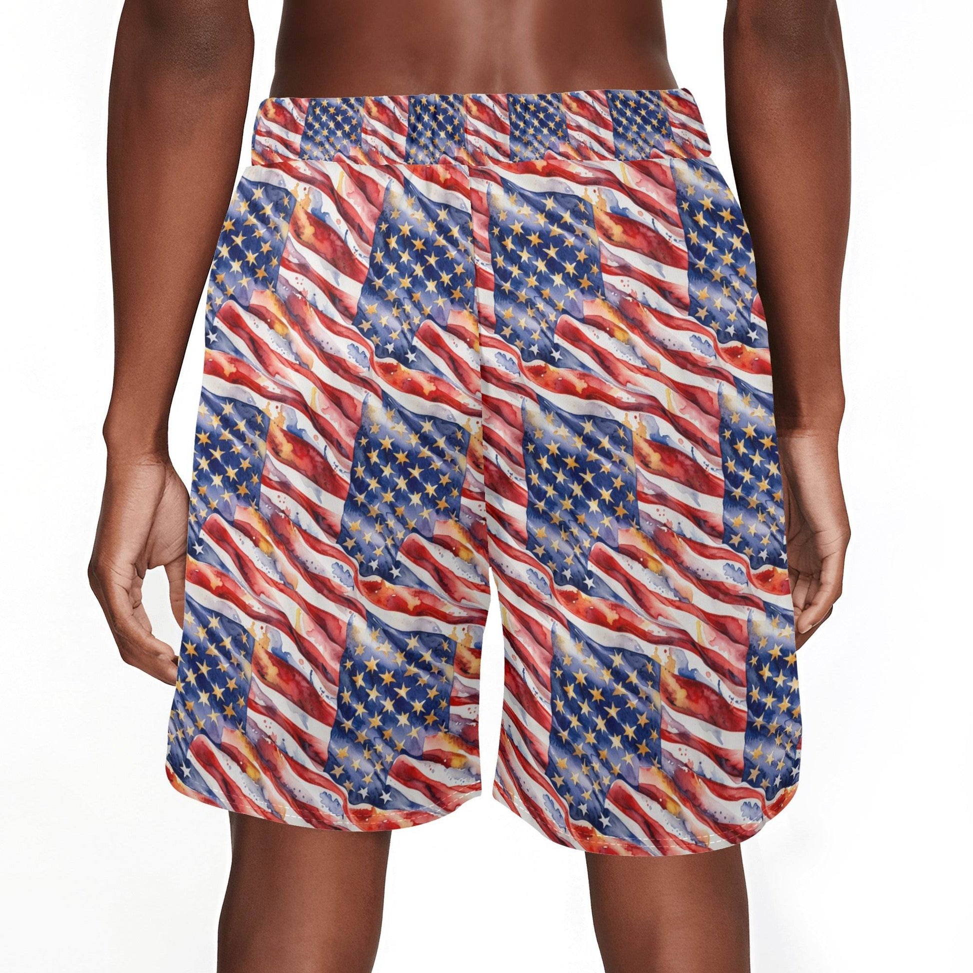 Men's USA Proud Mesh Shorts Sea Life Swim Trunks - DeRose Seasonal