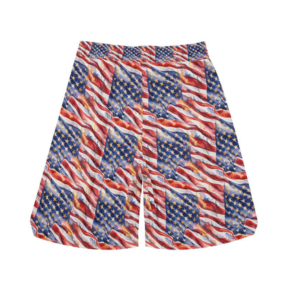 Men's USA Proud Mesh Shorts Sea Life Swim Trunks - DeRose Seasonal