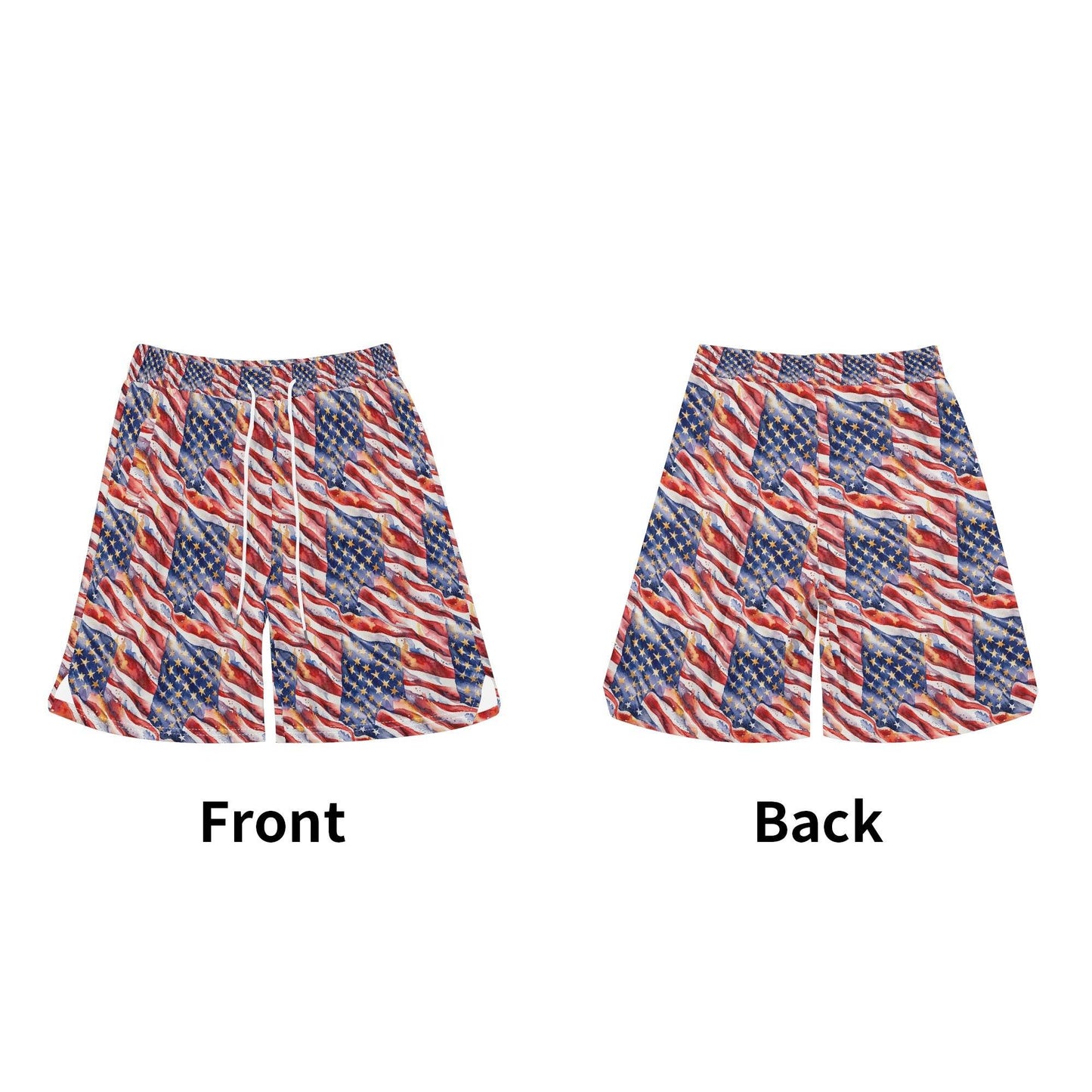 Men's USA Proud Mesh Shorts Sea Life Swim Trunks - DeRose Seasonal