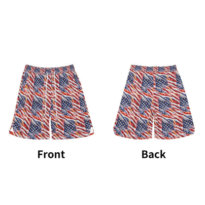 Men's USA Proud Mesh Shorts Sea Life Swim Trunks - DeRose Seasonal