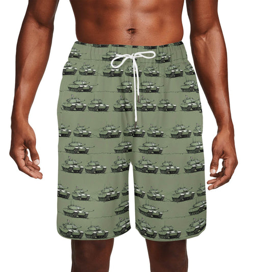 Men's Green Tanks Mesh Shorts Sea Life Swim Trunks - DeRose Seasonal