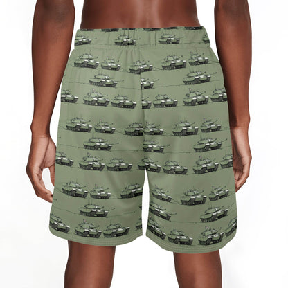 Men's Green Tanks Mesh Shorts Sea Life Swim Trunks - DeRose Seasonal