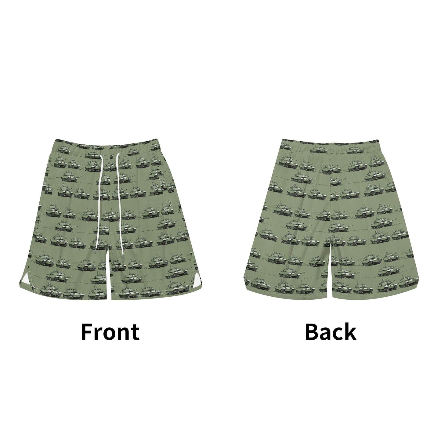 Men's Green Tanks Mesh Shorts Sea Life Swim Trunks - DeRose Seasonal