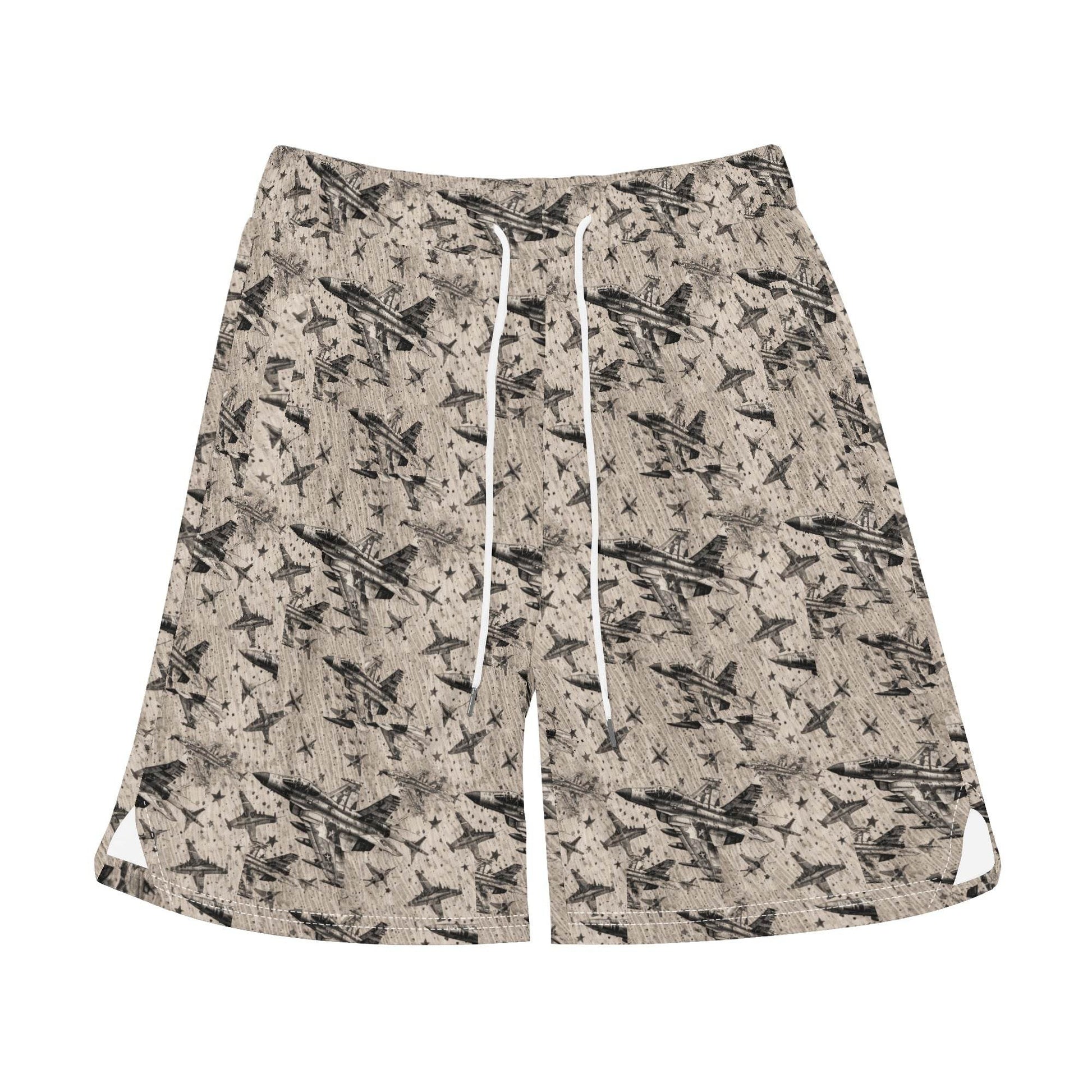 Men's Abstract Fighter Jets Mesh Shorts Sea Life Swim Trunks - DeRose Seasonal
