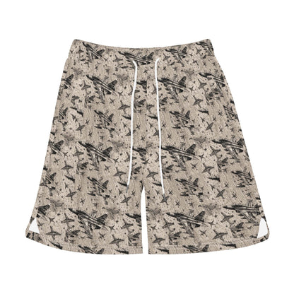 Men's Abstract Fighter Jets Mesh Shorts Sea Life Swim Trunks - DeRose Seasonal