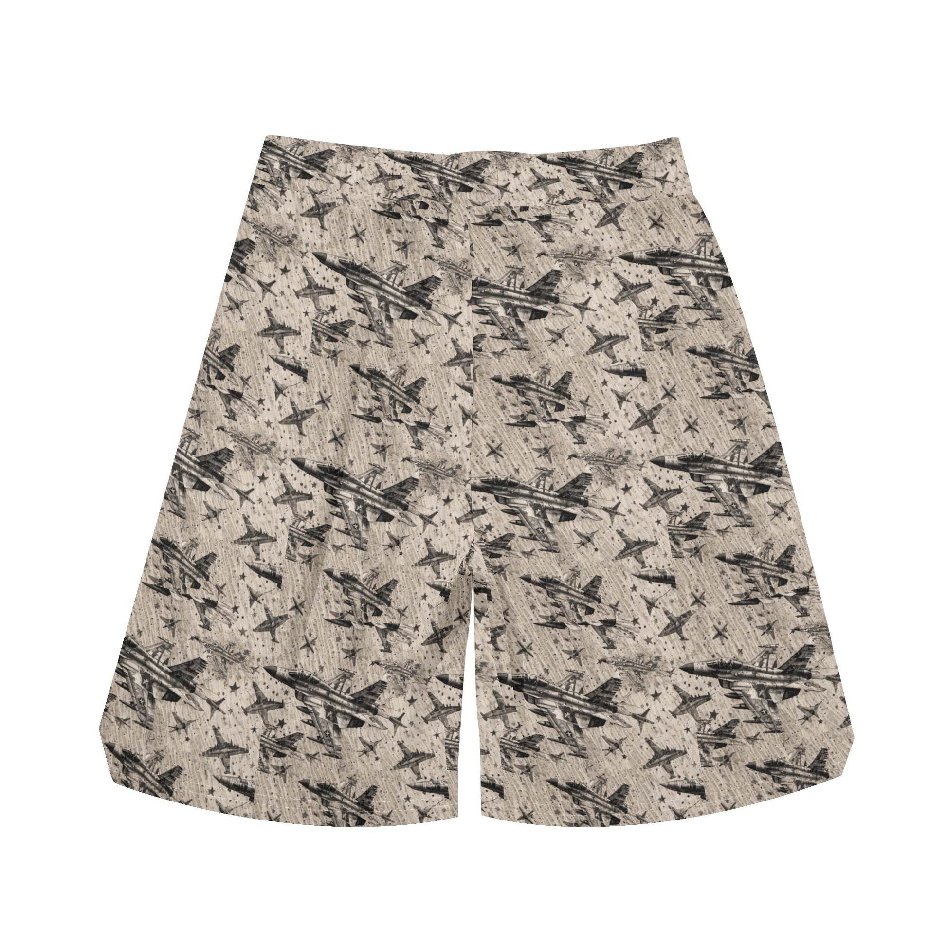 Men's Abstract Fighter Jets Mesh Shorts Sea Life Swim Trunks - DeRose Seasonal