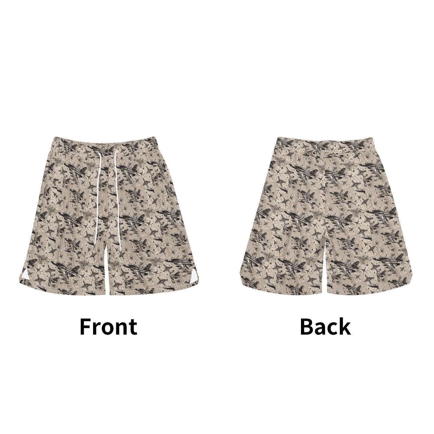 Men's Abstract Fighter Jets Mesh Shorts Sea Life Swim Trunks - DeRose Seasonal