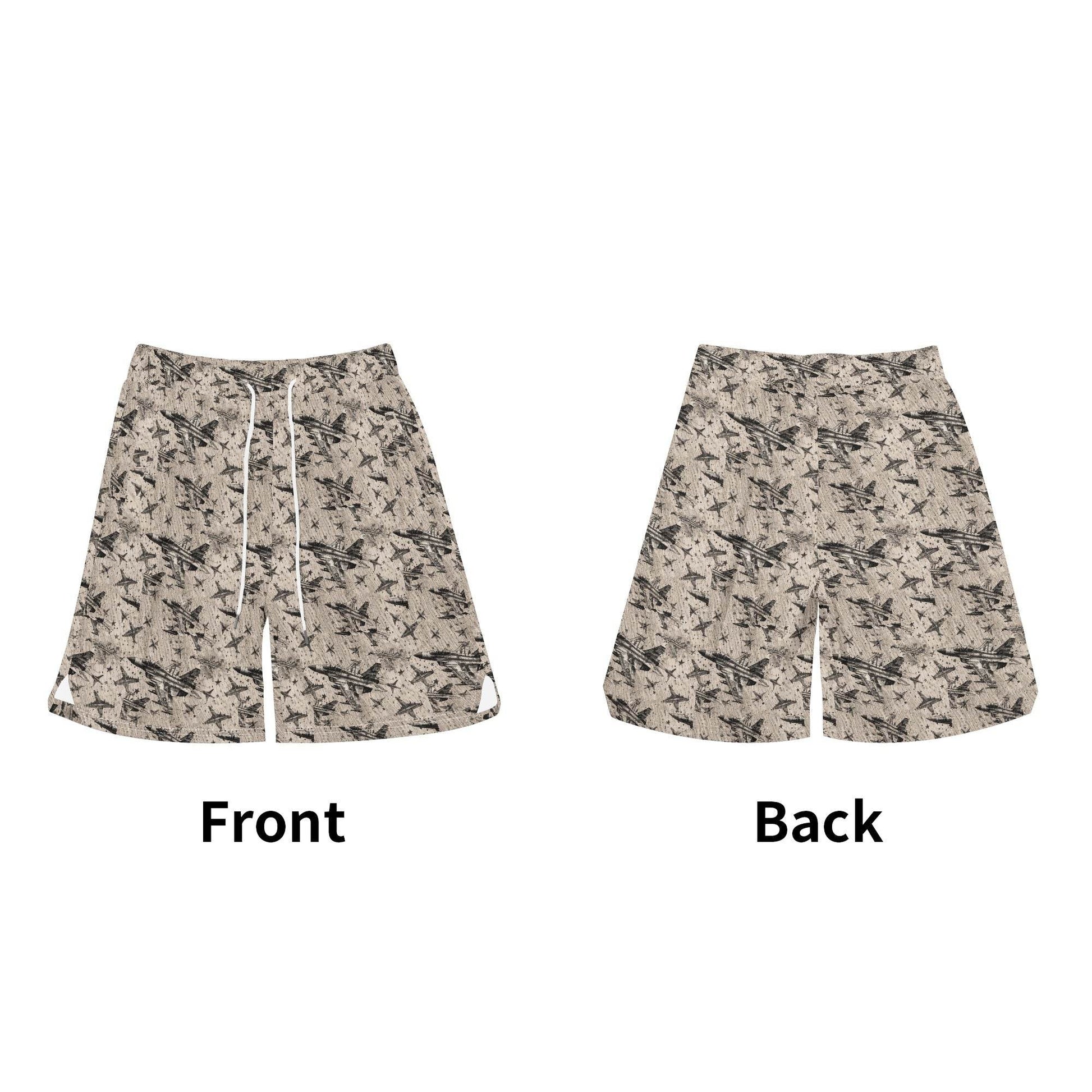 Men's Abstract Fighter Jets Mesh Shorts Sea Life Swim Trunks - DeRose Seasonal