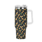 Gold Margarita 40oz Stainless Steel Tumbler Gift With White Handle and Straw - DeRose Seasonal