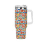 Watermelon 40oz Stainless Steel Tumbler Gift With White Handle and Straw - DeRose Seasonal