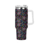 Colorful Fireworks 40oz Stainless Steel Tumbler Gift With White Handle and Straw - DeRose Seasonal