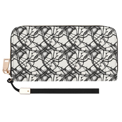 Floral Ink Women's Leather Zipper Wristlet Wallet - DeRose Seasonal