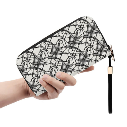 Floral Ink Women's Leather Zipper Wristlet Wallet - DeRose Seasonal