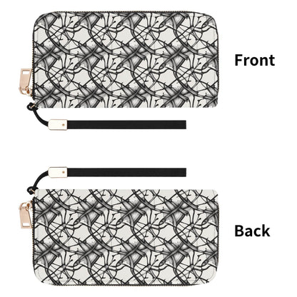 Floral Ink Women's Leather Zipper Wristlet Wallet - DeRose Seasonal