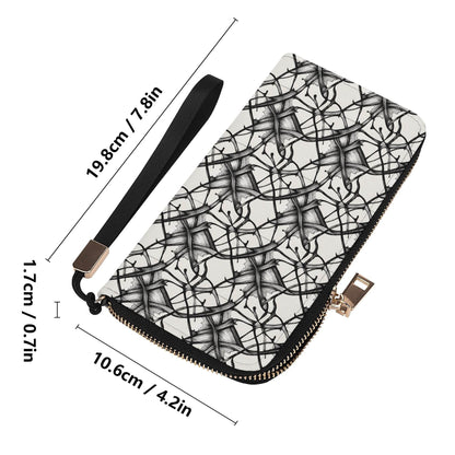 Floral Ink Women's Leather Zipper Wristlet Wallet - DeRose Seasonal