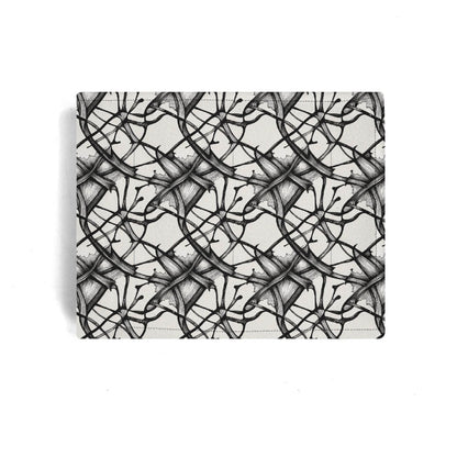 Floral Ink Leather Folded Men's Wallet - DeRose Seasonal
