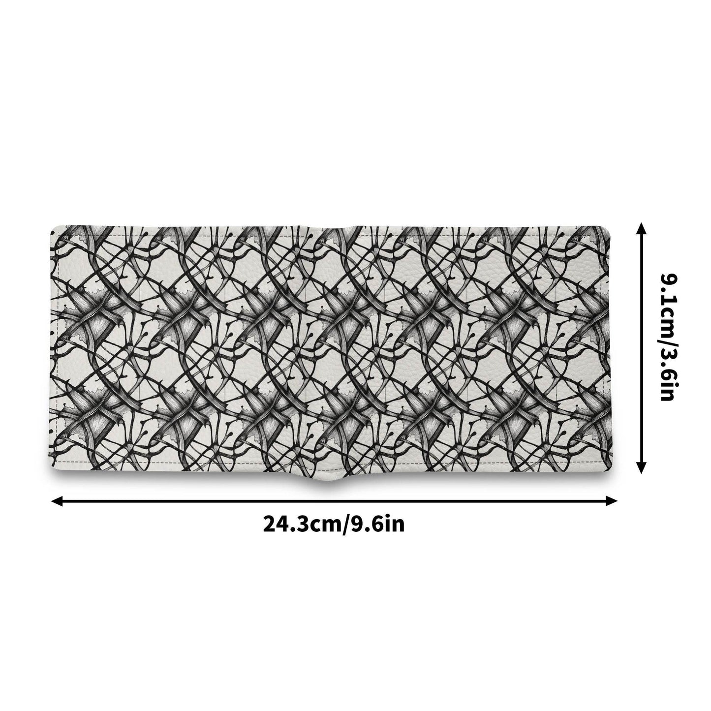 Floral Ink Leather Folded Men's Wallet - DeRose Seasonal