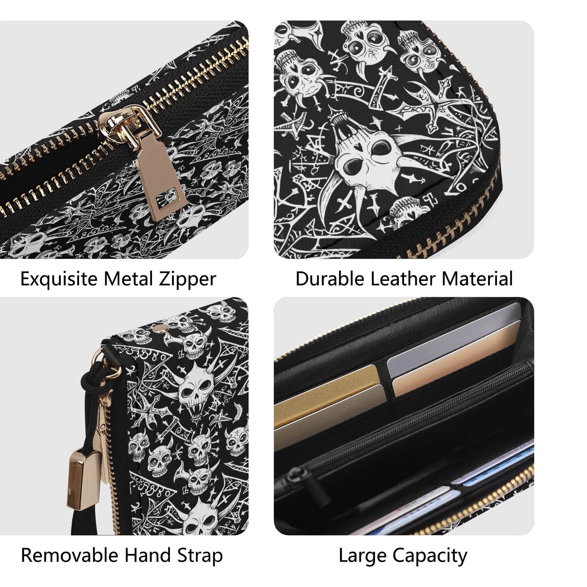Little Devils Leather Zipper Wristlet Wallet - DeRose Seasonal