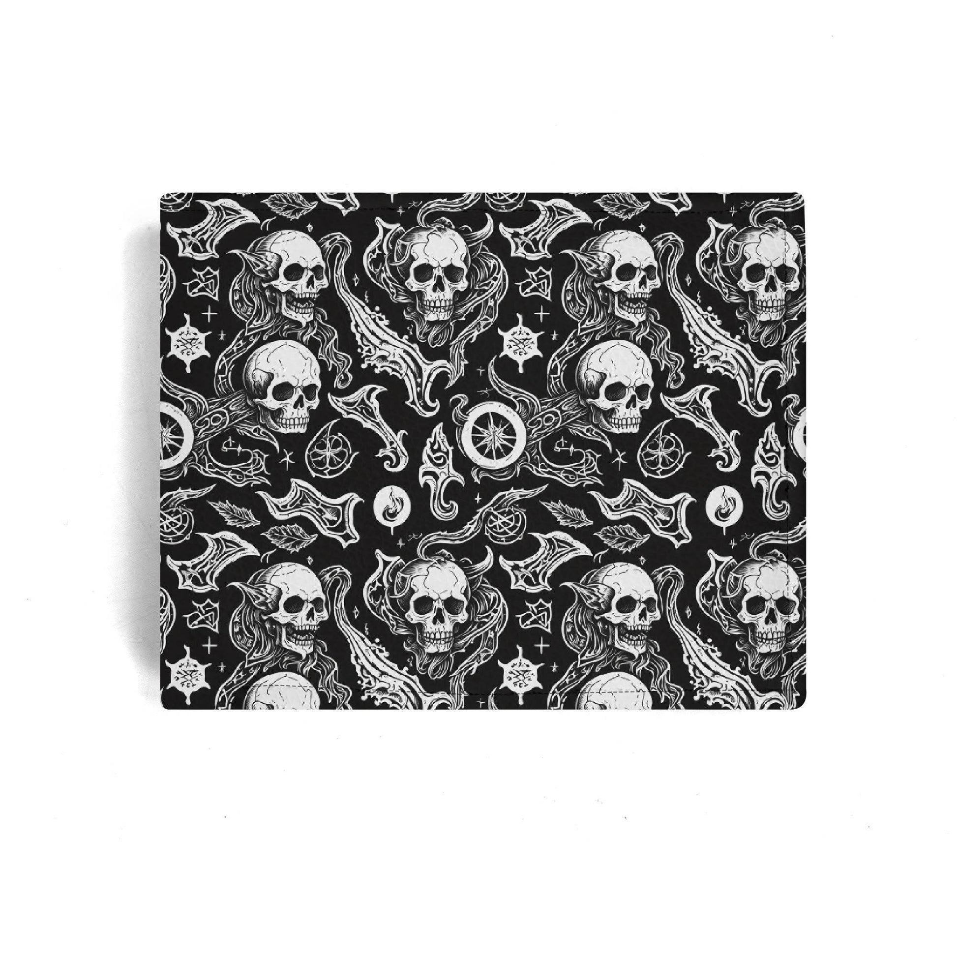 Flying Skulls Leather Folded Men's Wallet - DeRose Seasonal